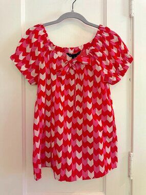 Marc by Marc Jacobs chevron cotton boatneck top SZ S